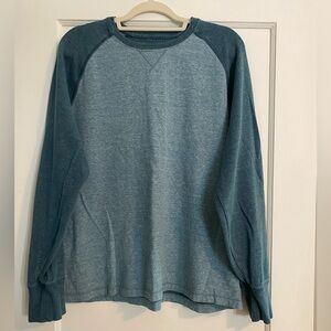 LL Bean Washed Cotton Double Knit Slightly Fitted Long Sleeve Crewneck Tee Large